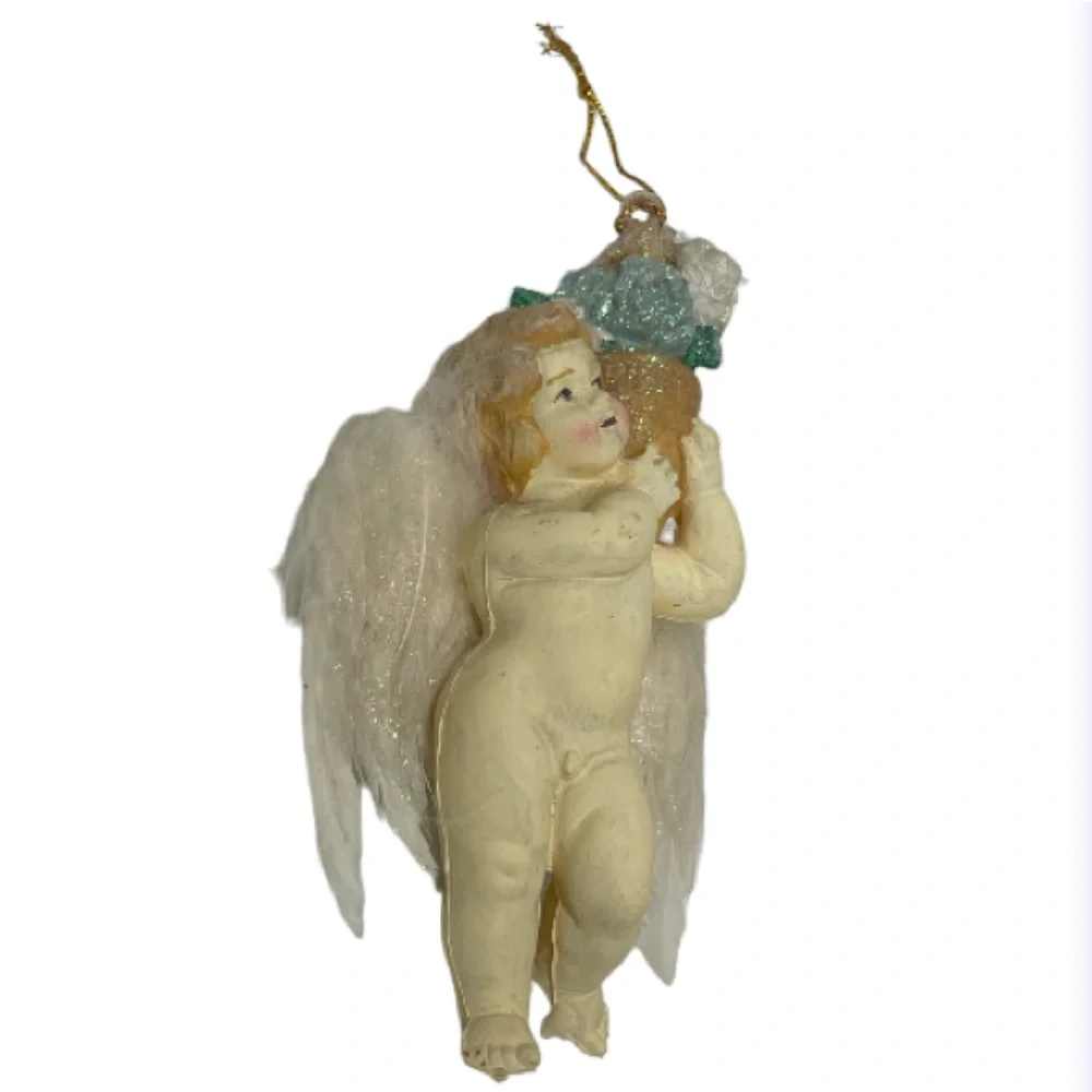 Cherub Angel Victorian Old World Rare Vintage Christmas Ornaments Decorations